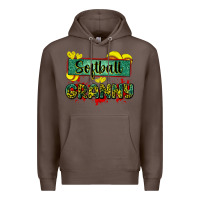 Coffee softball granny with leopard Premium Hoodie - Zillion Design Studio