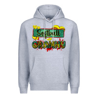 Heather Grey softball granny with leopard Premium Hoodie - Zillion Design Studio