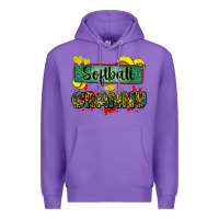 Purple softball granny with leopard Premium Hoodie - Zillion Design Studio