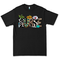 Black nurse leopard and cowhide Premium Tee - CowhideDigitalArt