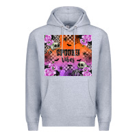 Heather Grey spooky vibes Premium Hoodie - texasbilliewilder