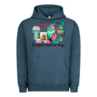 Pigment Midnight Navy licensed practical nurse coffee cups Urban Hoodie - Zillion Design Studio