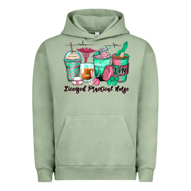 Licensed Practical Nurse Coffee Cups Urban Hoodie by Zillion Design Studio | Teevron