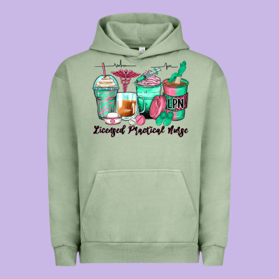 Licensed Practical Nurse Coffee Cups Urban Hoodie Designed By Zillion Design Studio