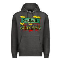Charcoal Heather softball grandma with leopard Premium Hoodie - Zillion Design Studio
