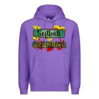 Purple softball grandma with leopard Premium Hoodie - Zillion Design Studio