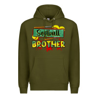 Army Green softball brother Premium Hoodie - Zillion Design Studio