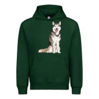 Forest Green husky Urban Hoodie - RanaPortraitStore