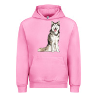Fuchsia Pink husky Urban Hoodie - RanaPortraitStore