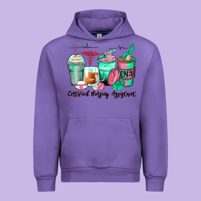 Certified Nursing Assistant Coffee Cups Urban Hoodie Designed By Zillion Design Studio