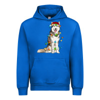 Cobalt husky with christmas lights Urban Hoodie - RanaPortraitStore