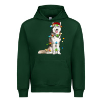 Forest Green husky with christmas lights Urban Hoodie - RanaPortraitStore