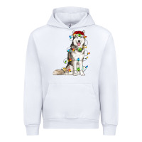 White husky with christmas lights Urban Hoodie - RanaPortraitStore