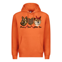Carrot peace love shiba inu Premium Hoodie - RanaPortraitStore