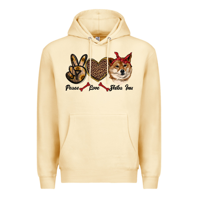 Peace Love Shiba Inu Premium Hoodie by RanaPortraitStore | Teevron