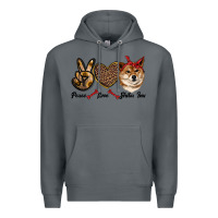Rock peace love shiba inu Premium Hoodie - RanaPortraitStore