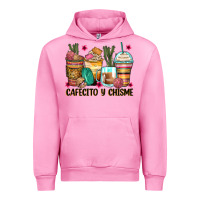 Fuchsia Pink cafecito y chisme coffee cups Urban Hoodie - Zillion Design Studio