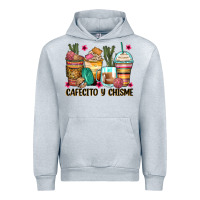 Heather Grey cafecito y chisme coffee cups Urban Hoodie - Zillion Design Studio