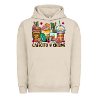 Pigment French Oak cafecito y chisme coffee cups Urban Hoodie - Zillion Design Studio