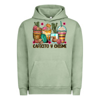 Pigment Oil Green cafecito y chisme coffee cups Urban Hoodie - Zillion Design Studio