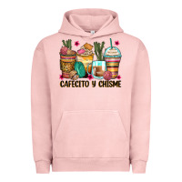 Pigment Salmon cafecito y chisme coffee cups Urban Hoodie - Zillion Design Studio