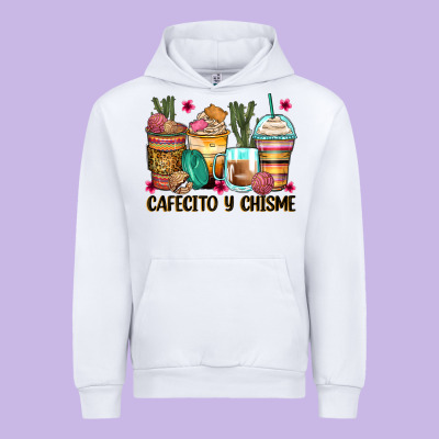 Cafecito Y Chisme Coffee Cups Urban Hoodie Designed By Zillion Design Studio
