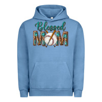 Pigment Pebble Blue western blessed mom with baseball Urban Hoodie - texasbilliewilder