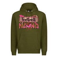 Army Green football nana with leopard Premium Hoodie - Zillion Design Studio