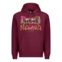 Burgundy football nana with leopard Premium Hoodie - Zillion Design Studio