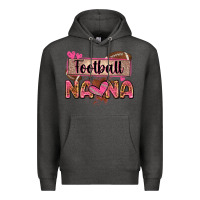 Charcoal Heather football nana with leopard Premium Hoodie - Zillion Design Studio