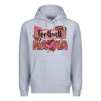 Heather Grey football nana with leopard Premium Hoodie - Zillion Design Studio