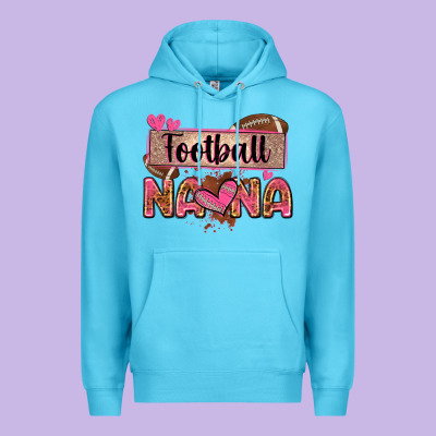 Football Nana With Leopard Premium Hoodie Designed By Zillion Design Studio
