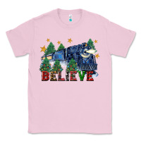 Bubblegum Pink believe polar express christmas trees Classic Tee - FaDigitalArtStudio