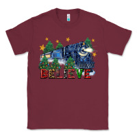 Burgundy believe polar express christmas trees Classic Tee - FaDigitalArtStudio