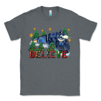 Charcoal Heather believe polar express christmas trees Classic Tee - FaDigitalArtStudio