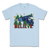 Dusty Blue believe polar express christmas trees Classic Tee - FaDigitalArtStudio