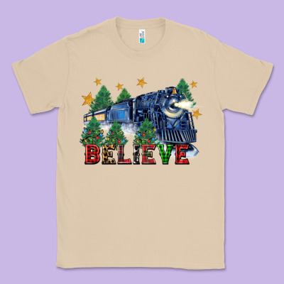 Believe Polar Express Christmas Trees Classic Tee Designed By Fadigitalartstudio