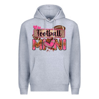 Heather Grey football mini with leopard Premium Hoodie - Zillion Design Studio