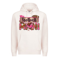 Pale Pink football mini with leopard Premium Hoodie - Zillion Design Studio
