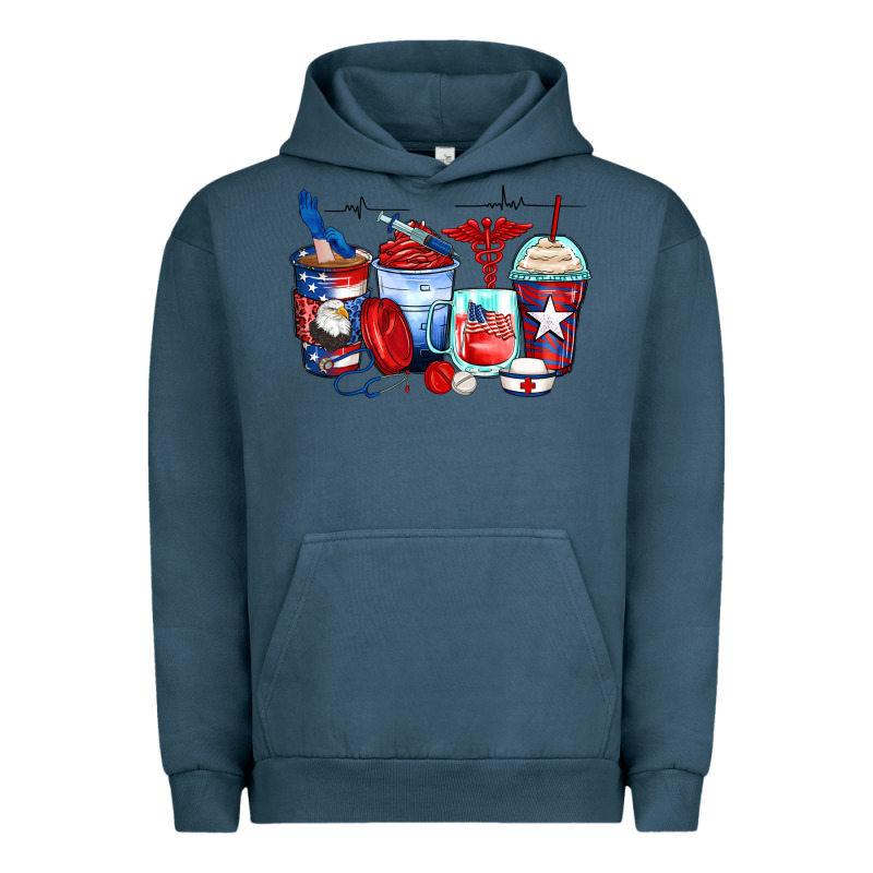 American Nurse Coffee Cups Urban Hoodie by Zillion Design Studio | Teevron