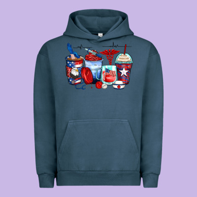 American Nurse Coffee Cups Urban Hoodie Designed By Zillion Design Studio