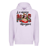 Lilac la mama mos chingona Premium Hoodie - texasbilliewilder