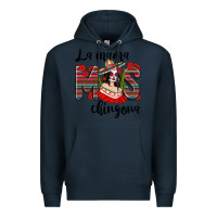 Navy la mama mos chingona Premium Hoodie - texasbilliewilder