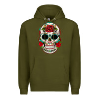 Army Green mexican day of the dead Premium Hoodie - texasbilliewilder