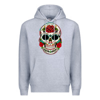 Heather Grey mexican day of the dead Premium Hoodie - texasbilliewilder
