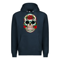 Navy mexican day of the dead Premium Hoodie - texasbilliewilder