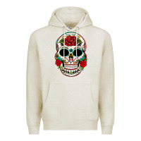 Oatmeal Heather mexican day of the dead Premium Hoodie - texasbilliewilder