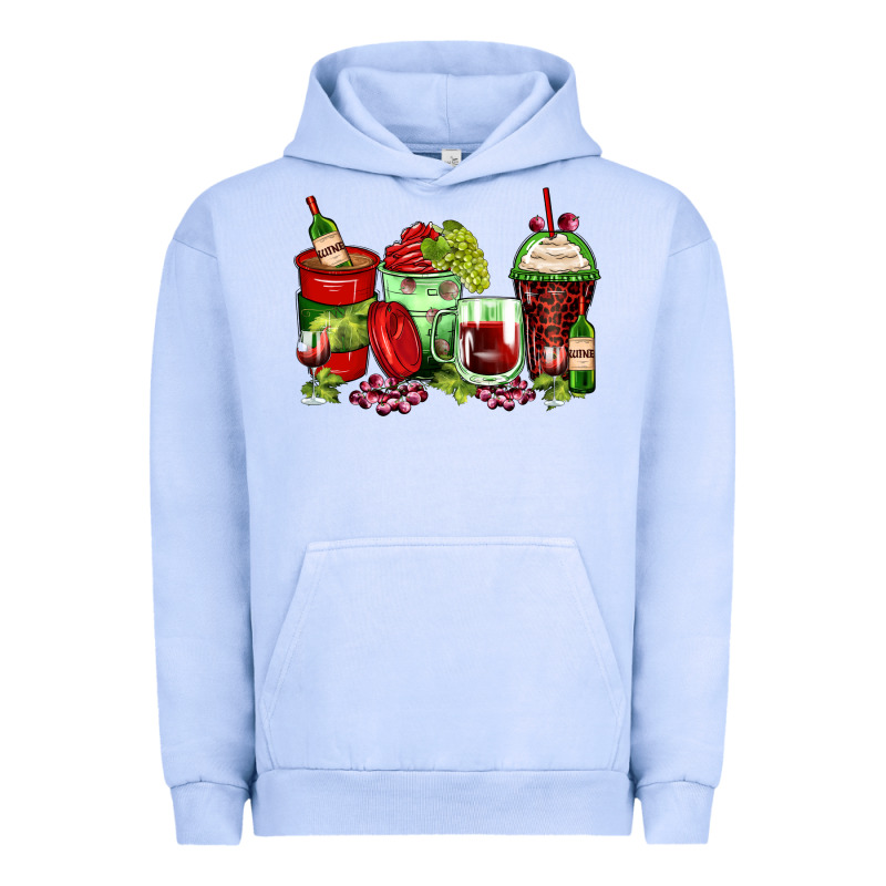Wine Coffee Cups Urban Hoodie by Zillion Design Studio | Teevron