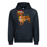 Navy dachshund with christmas lights Urban Hoodie - RanaPortraitStore
