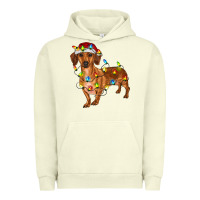 Pigment Pistachio dachshund with christmas lights Urban Hoodie - RanaPortraitStore